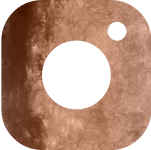 Stylized Instagram logo in earthy tones